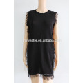 Summer women knitted sweater dress sleeveless O-Neck casual loose pullover dresses free size